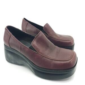 Bakers 90s Y2K Chunky Heel Platform Loafer Burgundy 7
